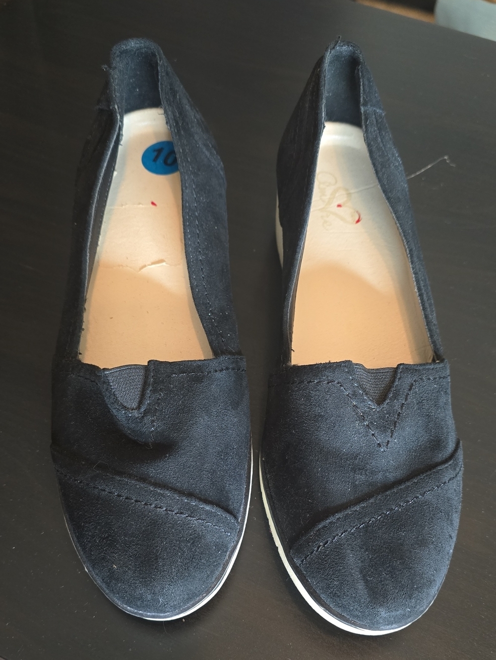 MIA Amore Keana Black Slip-On Comfort Flats MHA0665 - Size 10